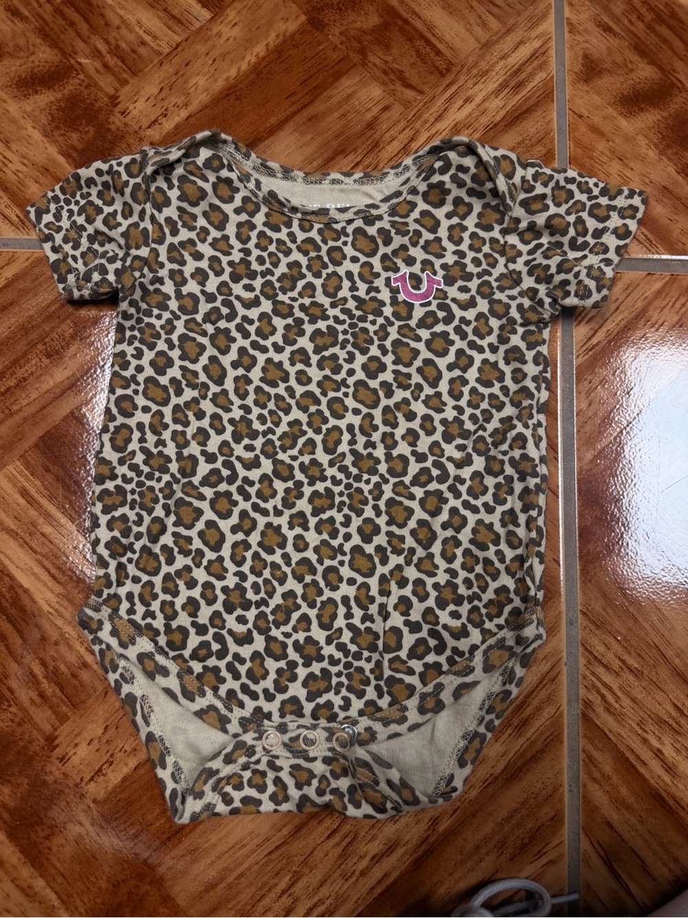 True Religion Leopard Print Bodysuit in Brown and Cream